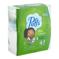Puffs Plus Lotion 56 Sheet 4-Pack 2-Ply Facial Tissue Cube - 24/Case