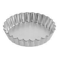 Fox Run 4" Round Fluted Tin-Plated Steel Tart / Quiche Pan with Removable Bottom 4591