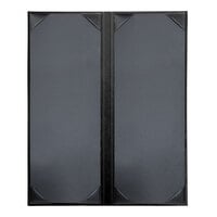 H. Risch, Inc. Oakmont Black 2-Panel Menu Cover with Album Style Corners