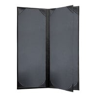 H. Risch, Inc. Oakmont Black 4-Panel Menu Cover with Album Style Corners