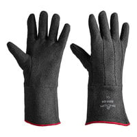 Showa 8814-09 14" Black Neoprene Insulated Rough Grip Heat-Resistant Gloves - Large