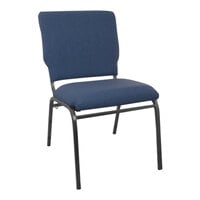 Flash Furniture Advantage 18 1/2" Navy Multipurpose Church Chair with Black Frame