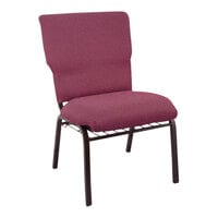 Flash Furniture Advantage Discount 21" Burgundy Pattern Church Chair with Brown Frame