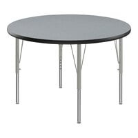 Correll Deluxe Round Gray Granite 19"-29" Adjustable Height High-Pressure Laminate Top Activity Table