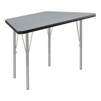 Correll Deluxe Trapezoid Gray Granite 19"-29" Adjustable Height High-Pressure Laminate Top Activity Table