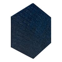 Luxor Reclaim 9 1/2" x 11" Midnight Blue PET Stick-On Decorative Hexagon Acoustic Wall Panel Kit RCLMHEX057 - 6/Pack