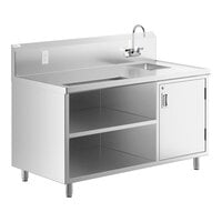 Regency 30" x 60" 16 Gauge Stainless Steel Beverage Table with Right Sink and 6" Swivel Gooseneck Spout