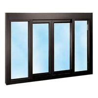 Ready Access 65162201 Model 131 53 1/2" x 4" x 37 3/4" Bronze Bi-Parting Manual Drive-Thru Window with 1/4" Tempered Glass