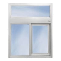 Ready Access 65127562 Model 275 47 1/2" x 4" x 59 1/2" Silver Left-to-Right Manual Drive-Thru Window with 1/4" Tempered Glass and 16" Transom