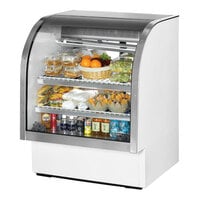 True TCGG-36-HC-LD 36 1/4" White Curved Glass Refrigerated Deli Case