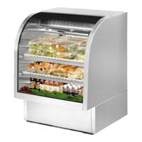 True TCGG-36-S-HC-LD 36 1/4" Stainless Steel Curved Glass Refrigerated Deli Case