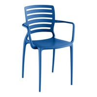Lancaster Table & Seating Sol Sea Blue Resin Arm Chair