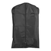 Econoco 20" x 40" Black 5 Gauge Polyethylene Zippered Garment Cover with Taffeta Finish, Black Trim, and Oval Window UV340B/B
