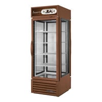 True G4SM-23PT-HC~TSL01 27 1/2" Four-Sided Copper Refrigerated Glass Door Pass-Through Merchandiser