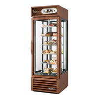 True G4SM-23RGS-HC~TSL01 27 1/2" Four-Sided Copper Refrigerated Glass Door Merchandiser with Rotating Glass Shelves
