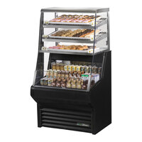 True THAC-36DG-HC-LD 36 1/8" Black Horizontal Refrigerated Air Curtain Merchandiser with Dry Bakery Display Case
