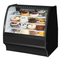 True TGM-R-48-SC/SC-B-W 48 1/4" Curved Glass Black Refrigerated Bakery Display Case with White Interior