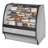 True TGM-R-48-SC/SC-S-S 48 1/4" Curved Glass Stainless Steel Refrigerated Bakery Display Case with Stainless Steel Interior