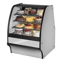 True TGM-R-36-SC/SC-S-S 36 1/4" Curved Glass Stainless Steel Refrigerated Bakery Display Case with Stainless Steel Interior