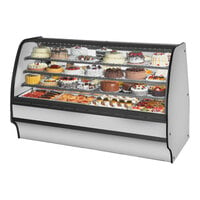 True TGM-R-77-SC/SC-S-S 77 1/4" Curved Glass Stainless Steel Refrigerated Bakery Display Case with Stainless Steel Interior