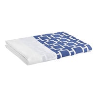 1888 Mills Beyond Impressions 120" x 96" Queen Size Blue Chain Link 100% Spun Polyester Top Sheet - 12/Case
