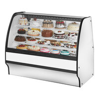 True TGM-R-59-SC/SC-W-W 59 1/4" Curved Glass White Refrigerated Bakery Display Case with White Interior