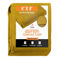 Xpose Safety Tan Heavy-Duty Weatherproof 12 oz. Duck Canvas Tarp
