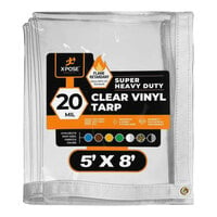 Xpose Safety Clear Super Heavy-Duty Weatherproof Fire-Retardant 20 Mil PVC Vinyl Tarp