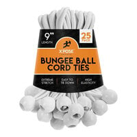 Xpose Safety 9" White Heavy-Duty Bungee Ball Cords BB-9W-25 - 25/Pack
