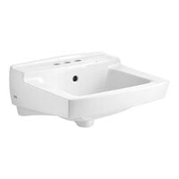 American Standard 0321026.020 Declyn 18 1/2" x 17" White Vitreous China Wall-Mount Lavatory with 4" Centerset and Wall Hanger