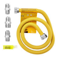 Dormont 30C3131KIT48B SafetyShield 48 inch Yellow Polymer-Coated Stainless Steel Stationary Gas Connector Kit - 5/8 inch O.D.