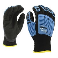 Cordova OGRE Ice Black 13 Gauge Thermal Polyester Gloves with Black Sandy Nitrile Palm Coating and TPR Reinforcements