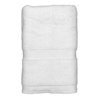 Garnier-Thiebaut Sirocco 27" x 54" White 100% Combed Terry Cotton Bath Towel 17 lb. - 18/Case