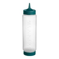 Vollrath Traex® 24 oz. Clear FIFO Squeeze Dispenser with Green Single Tip Cap and Base Cap