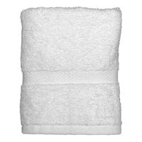 Garnier-Thiebaut Bora 16" x 30" White Cotton / Polyester Hand Towel 4 lb. - 72/Case
