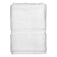 Garnier-Thiebaut Zephyr 27" x 54" White 100% Combed Terry Cotton Bath Towel 15 lb. - 18/Case
