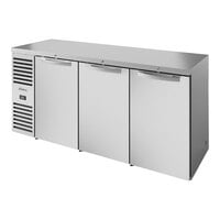 True TBR84-RISZ1-L-S-SSS-1 84" Stainless Steel Solid Door Back Bar Refrigerator with LED Lighting