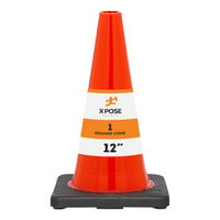 Xpose Safety 12" Orange Heavy-Duty PVC Traffic Cone with 2 lb. Base OTC12-1-X