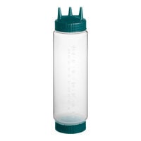 Vollrath Traex® 24 oz. Clear FIFO Squeeze Dispenser with Green Tri Tip Cap and Base Cap