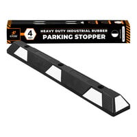 Xpose Safety 4' White and Black Heavy-Duty Rubber Parking Curb Stop PBSW-4-X
