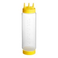 Vollrath Traex® 24 oz. Clear FIFO Squeeze Dispenser with Yellow Tri Tip Cap and Base Cap
