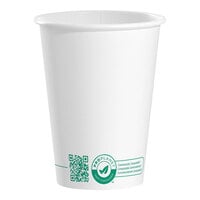 Solo ProPlanet 12 oz. White Compostable Single Wall PLA Paper Hot Cup - 1000/Case