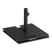 Lancaster Table & Seating 50 lb. Square Black Steel Umbrella Base with 30 lb. Stack Plate