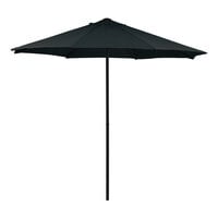 Lancaster Table & Seating 9' Round Black Push Lift Black Steel Umbrella