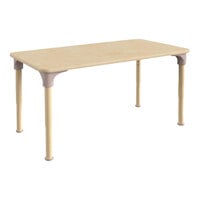 Flash Furniture Bright Beginnings 15"-23" Adjustable Height Rectangular Beech Wooden Preschool Classroom Activity Table