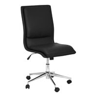 Flash Furniture Madigan Black LeatherSoft Mid-Back Swivel Office Chair / Task Chair with Chrome Base