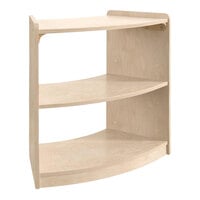 Flash Furniture Bright Beginnings 24" x 24 1/2" Wooden 2-Shelf Corner Open Storage Unit with Bowed Front