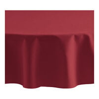 Oxford Round Burgundy 100% Spun Polyester Hemmed Cloth Table Cover