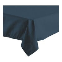 Oxford Rectangular Navy Blue 100% Spun Polyester Hemmed Cloth Table Cover