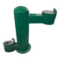 Stern Williams 5400-90-GR Woodland Green Outdoor Green Barrier-Free Pedestal Drinking Fountain with Pet Station - Non-Refrigerated